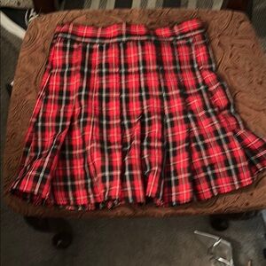 Plaid Red and Black Women's Skirt